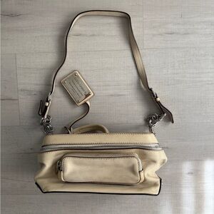 Cream Leather Shoulder Bag